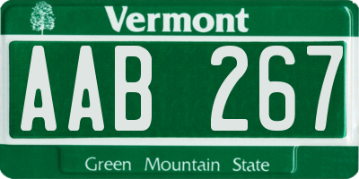 VT license plate AAB267