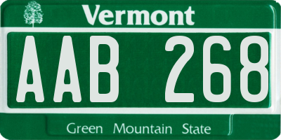 VT license plate AAB268