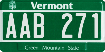 VT license plate AAB271