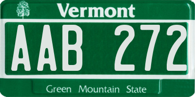 VT license plate AAB272