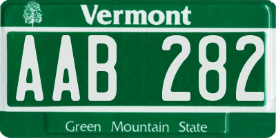 VT license plate AAB282