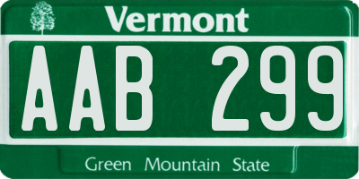 VT license plate AAB299