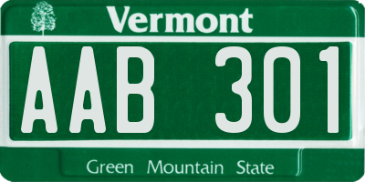 VT license plate AAB301