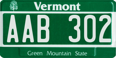 VT license plate AAB302