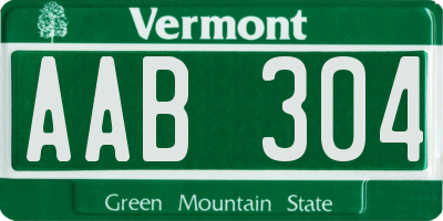 VT license plate AAB304