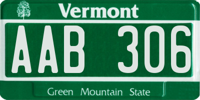 VT license plate AAB306