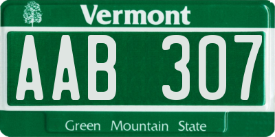 VT license plate AAB307