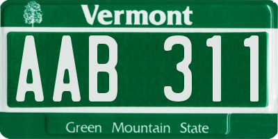 VT license plate AAB311