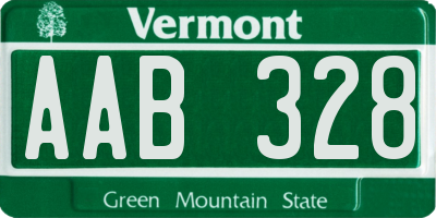 VT license plate AAB328