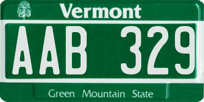 VT license plate AAB329