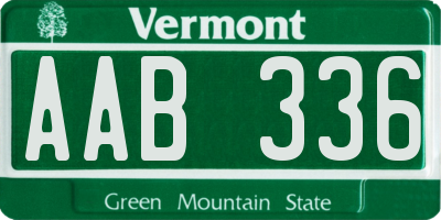 VT license plate AAB336