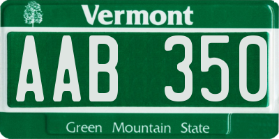 VT license plate AAB350