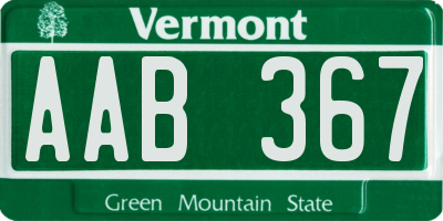 VT license plate AAB367