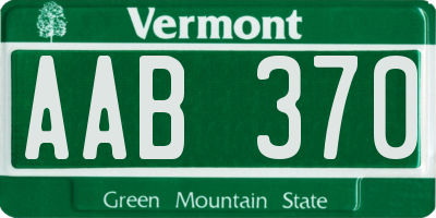 VT license plate AAB370