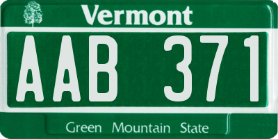 VT license plate AAB371