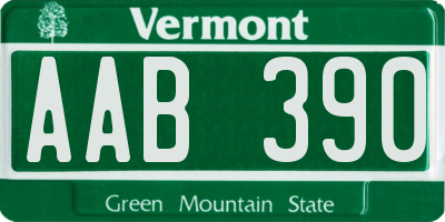 VT license plate AAB390