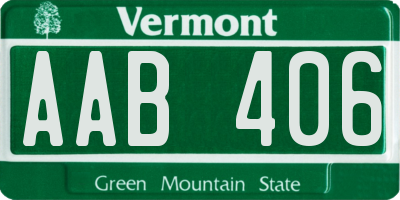 VT license plate AAB406