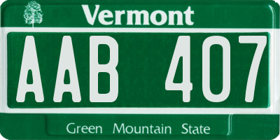 VT license plate AAB407