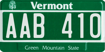 VT license plate AAB410