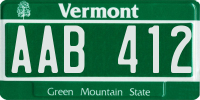 VT license plate AAB412