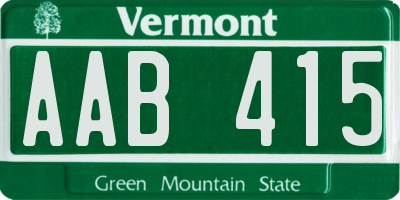 VT license plate AAB415