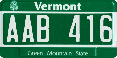 VT license plate AAB416