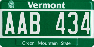 VT license plate AAB434