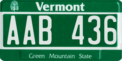 VT license plate AAB436