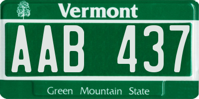 VT license plate AAB437