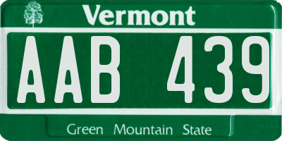 VT license plate AAB439