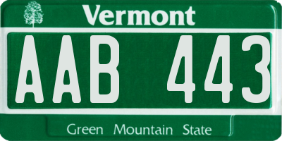 VT license plate AAB443