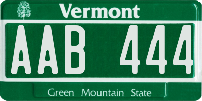 VT license plate AAB444