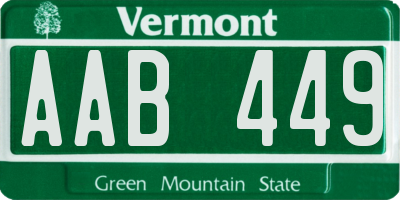 VT license plate AAB449