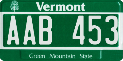 VT license plate AAB453