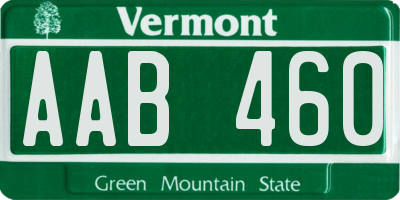 VT license plate AAB460