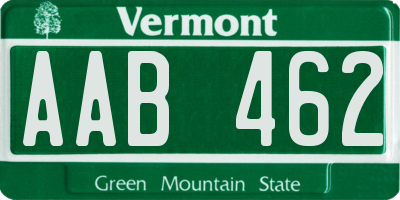 VT license plate AAB462
