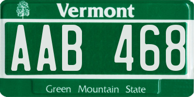VT license plate AAB468