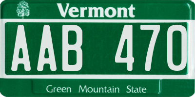 VT license plate AAB470