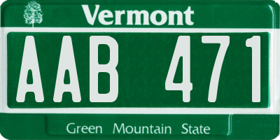 VT license plate AAB471