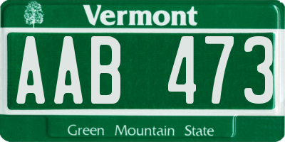 VT license plate AAB473