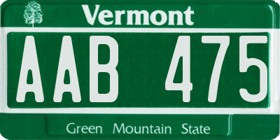 VT license plate AAB475