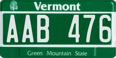 VT license plate AAB476