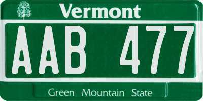 VT license plate AAB477