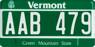 VT license plate AAB479