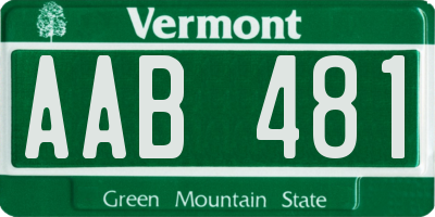 VT license plate AAB481