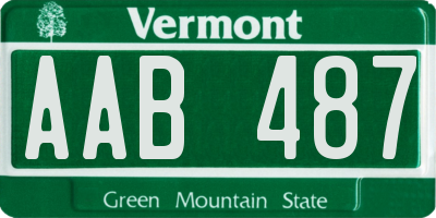 VT license plate AAB487