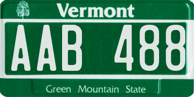 VT license plate AAB488