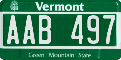 VT license plate AAB497
