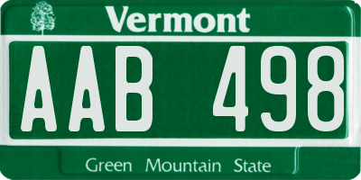 VT license plate AAB498