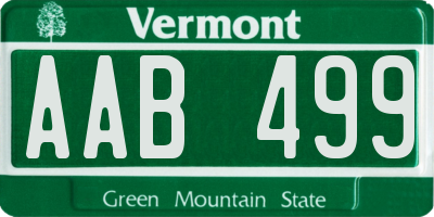 VT license plate AAB499